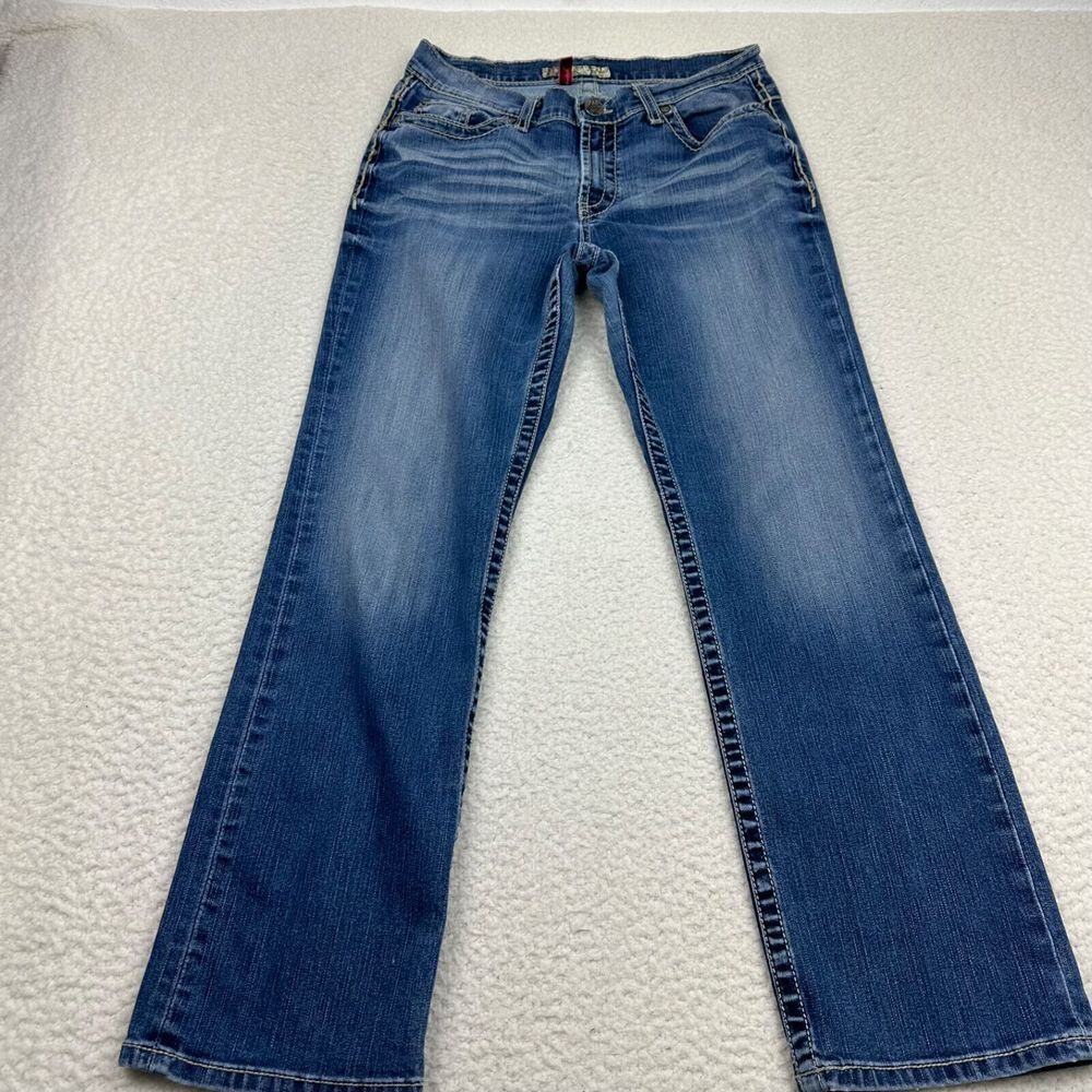 BKE Drew Jeans Women's 28X29 Bootcut Mid Rise Thick Stitch Western Rodeo Y2K